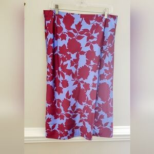 J. Crew Blue and Red Floral Skirt